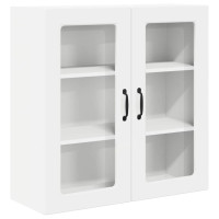 Produktbild för Väggglasförråd PORTO Högblanka vita 80 x 31 x 80 cm