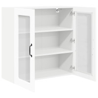 Produktbild för Väggglasförråd PORTO Högblanka vita 80 x 31 x 80 cm