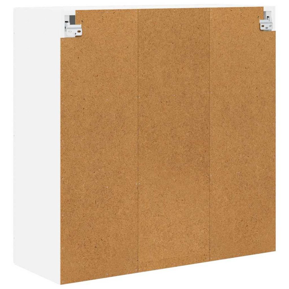 Produktbild för Väggglasförråd PORTO Högblanka vita 80 x 31 x 80 cm
