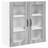 Produktbild för Väggglasförråd PORTO Grå Sonoma 80 x 31 x 80 cm Konstruerat trä
