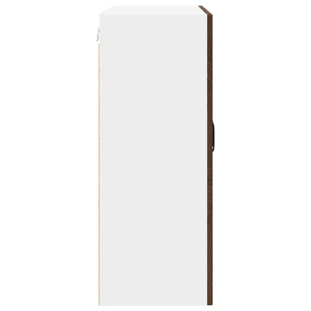 Produktbild för Väggglasförråd PORTO Brun Ek 80 x 31 x 80 cm Konstruerat trä