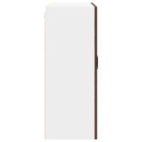 Produktbild för Väggglasförråd PORTO Brun Ek 80 x 31 x 80 cm Konstruerat trä