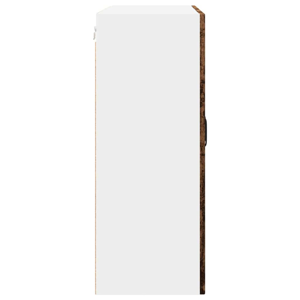 Produktbild för Väggglasförråd PORTO Gammalt trä 80 x 31 x 80 cm