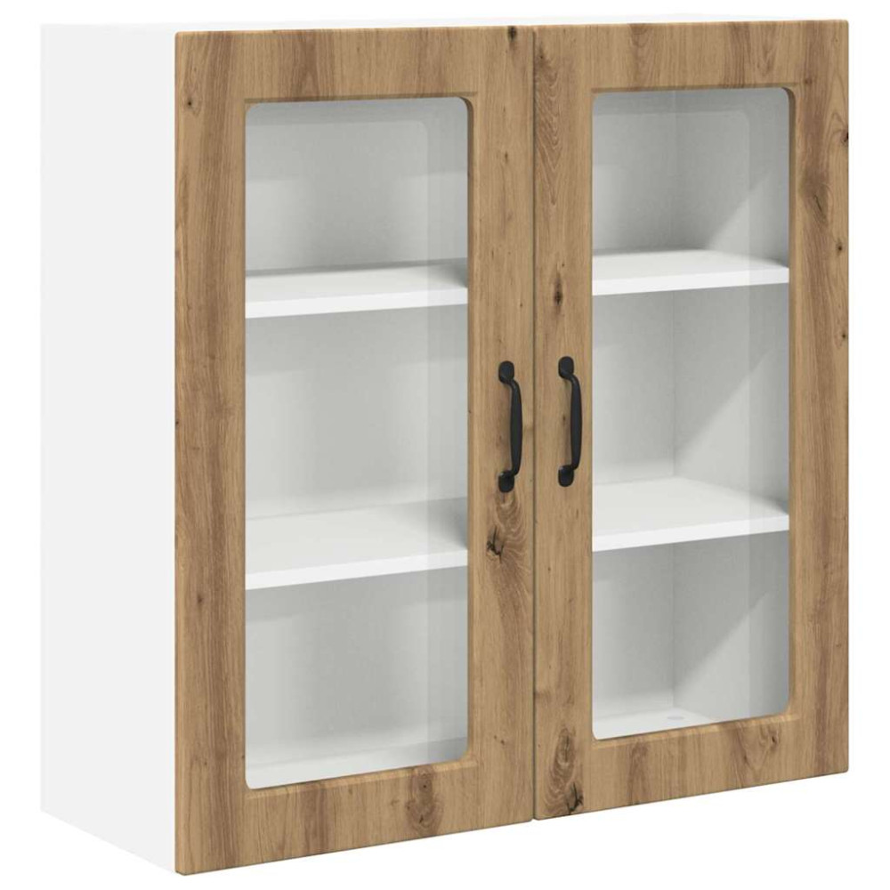 Produktbild för Väggglasförråd PORTO Artisan Ek 80 x 31 x 80 cm Konstruerat trä