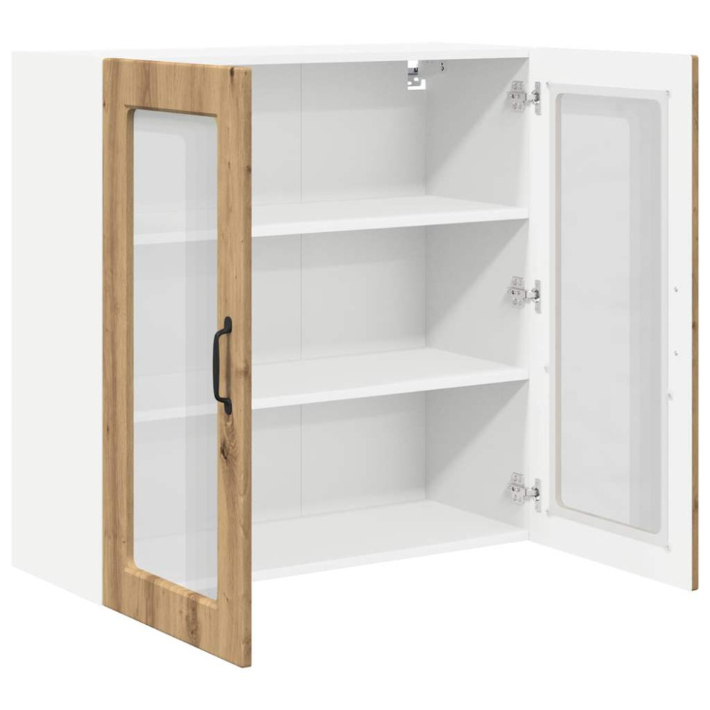 Produktbild för Väggglasförråd PORTO Artisan Ek 80 x 31 x 80 cm Konstruerat trä