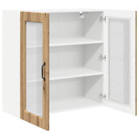 Produktbild för Väggglasförråd PORTO Artisan Ek 80 x 31 x 80 cm Konstruerat trä