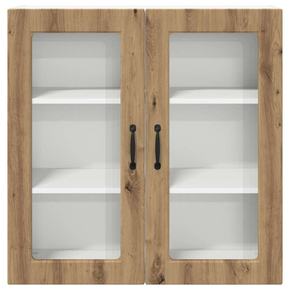 Produktbild för Väggglasförråd PORTO Artisan Ek 80 x 31 x 80 cm Konstruerat trä