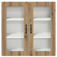 Produktbild för Väggglasförråd PORTO Artisan Ek 80 x 31 x 80 cm Konstruerat trä