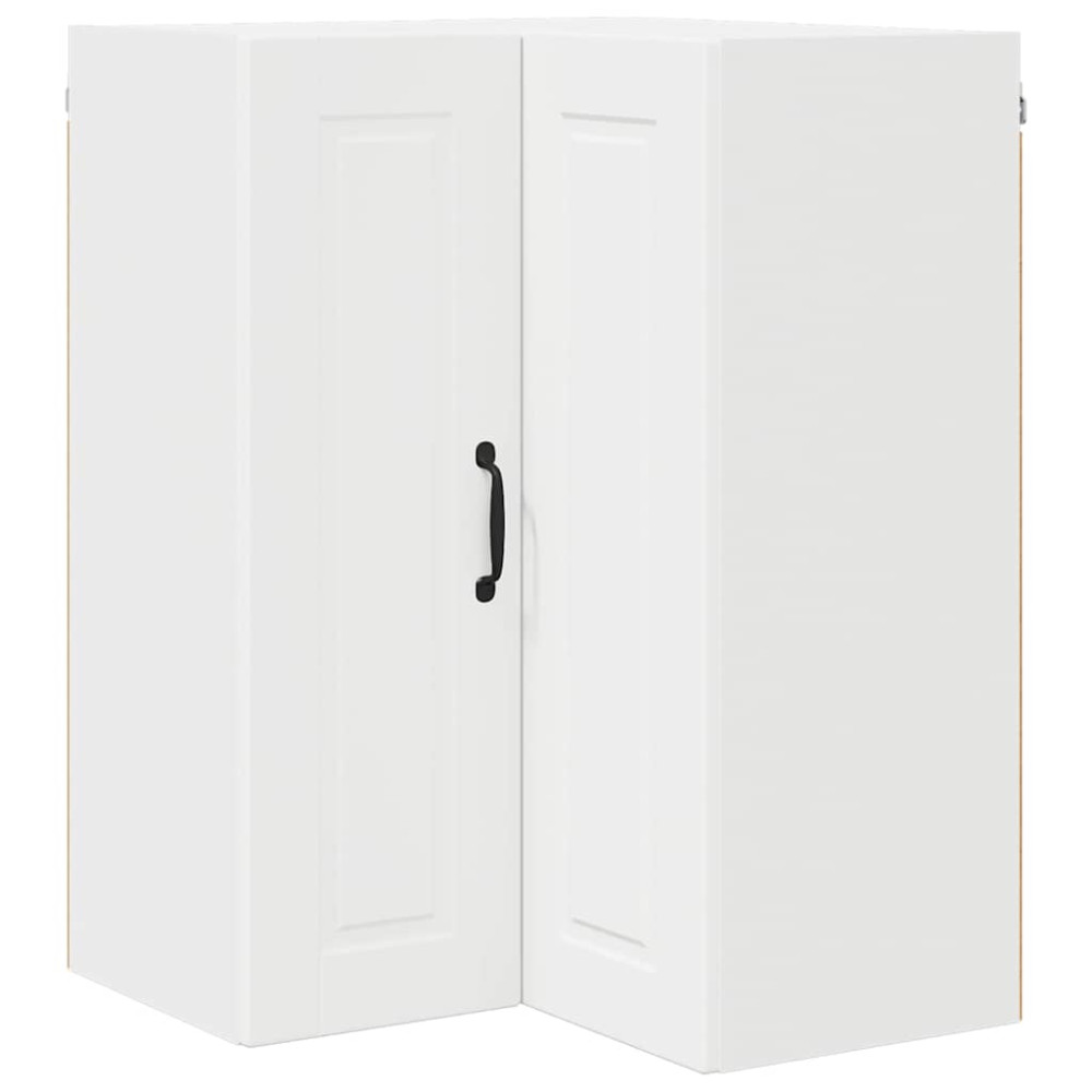 Produktbild för Vägghörnskåp PORTO Vit 57 x 57 x 80 cm Konstruerat trä