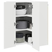 Produktbild för Vägghörnskåp PORTO Vit 57 x 57 x 80 cm Konstruerat trä