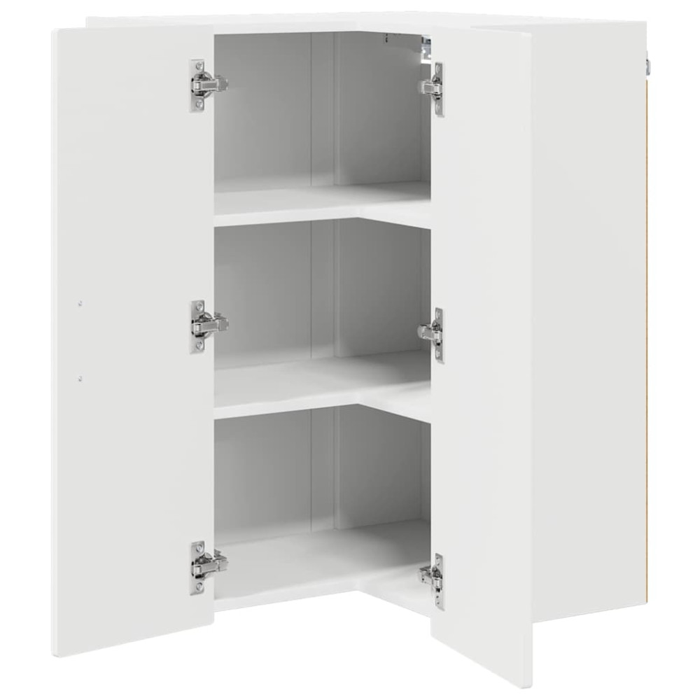 Produktbild för Vägghörnskåp PORTO Vit 57 x 57 x 80 cm Konstruerat trä