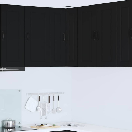 vidaXL Vägghörnskåp PORTO Svart 57 x 57 x 80 cm Konstruerat trä
