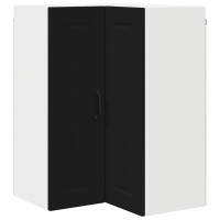 Produktbild för Vägghörnskåp PORTO Svart 57 x 57 x 80 cm Konstruerat trä