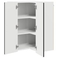 Produktbild för Vägghörnskåp PORTO Svart 57 x 57 x 80 cm Konstruerat trä