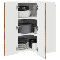 Produktbild för Vägghörnskåp PORTO Rökt ek 57 x 57 x 80 cm Konstruerat trä