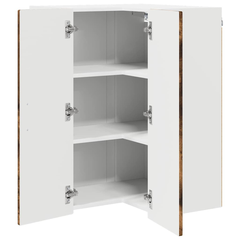 Produktbild för Vägghörnskåp PORTO Rökt ek 57 x 57 x 80 cm Konstruerat trä