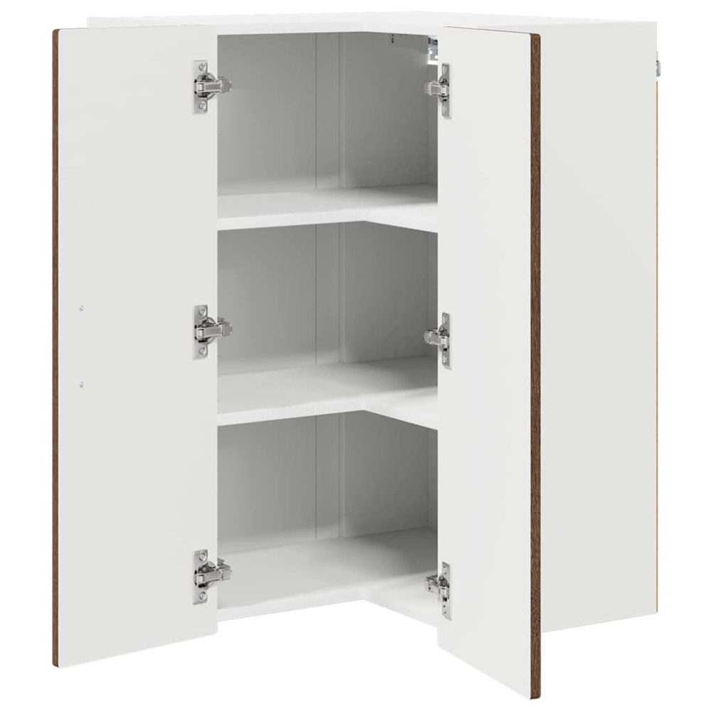 Produktbild för Vägghörnskåp PORTO Brun Ek 57 x 57 x 80 cm Konstruerat trä
