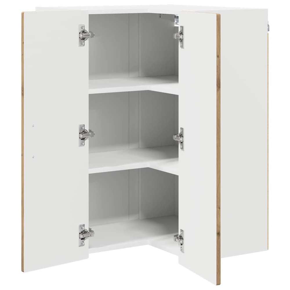 Produktbild för Vägghörnskåp PORTO Artisan Ek 57 x 57 x 80 cm Konstruerat trä