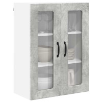 Produktbild för Väggglasförråd PORTO Betonggrå 60 x 31 x 80 cm Konstruerat trä