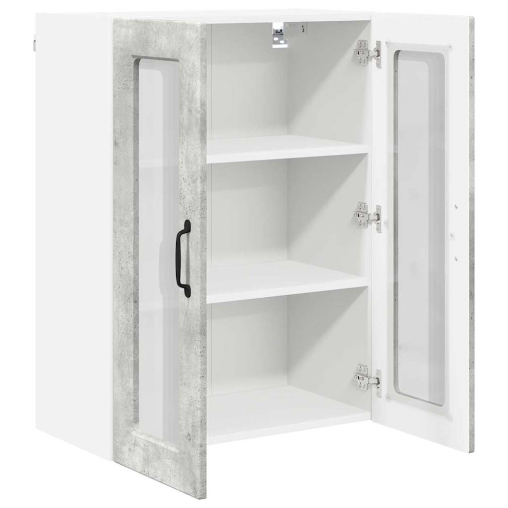 Produktbild för Väggglasförråd PORTO Betonggrå 60 x 31 x 80 cm Konstruerat trä
