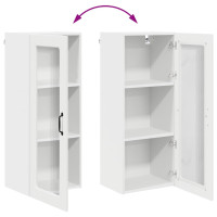 Produktbild för Väggglasförråd PORTO Vit 40 x 31 x 100 cm Konstruerat trä
