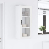 Produktbild för Väggglasförråd PORTO Vit 40 x 31 x 100 cm Konstruerat trä