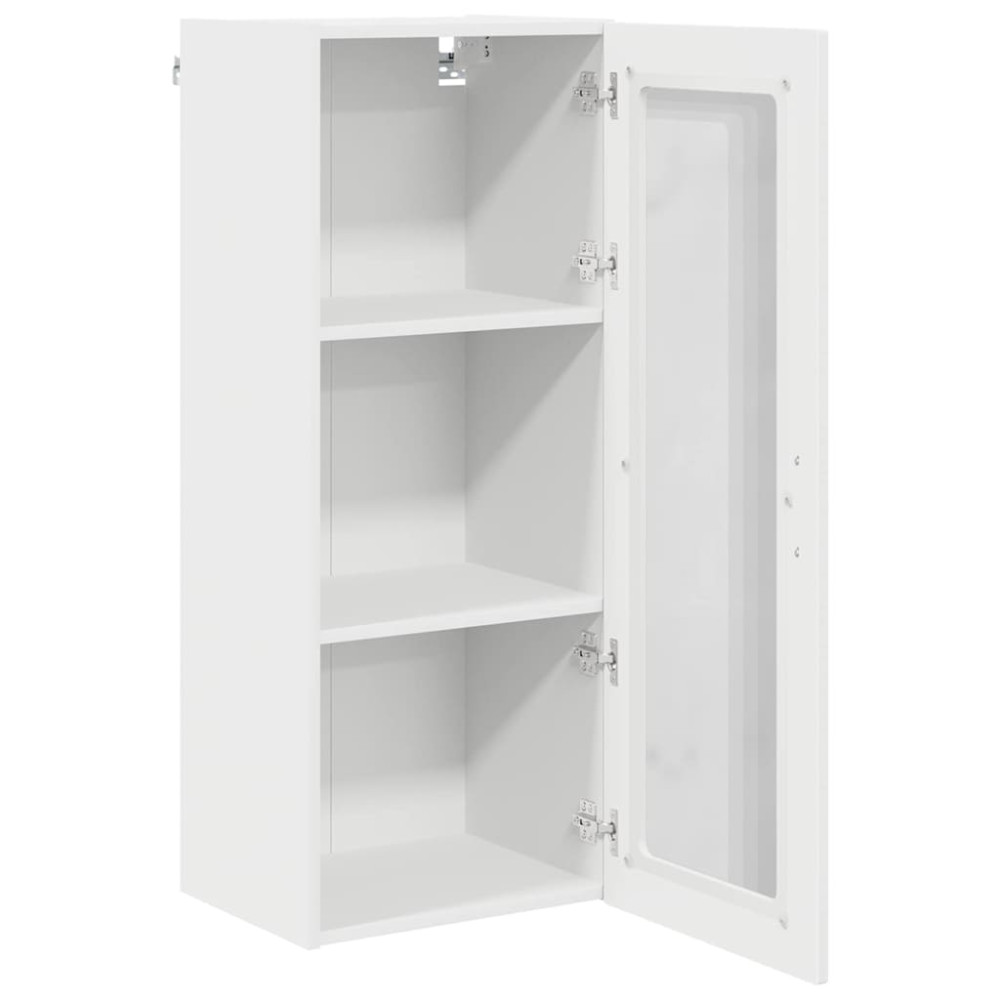 Produktbild för Väggglasförråd PORTO Vit 40 x 31 x 100 cm Konstruerat trä
