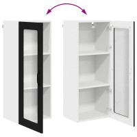Produktbild för Väggglasförråd PORTO Svart 40 x 31 x 100 cm Konstruerat trä