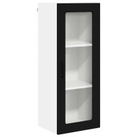 Produktbild för Väggglasförråd PORTO Svart 40 x 31 x 100 cm Konstruerat trä