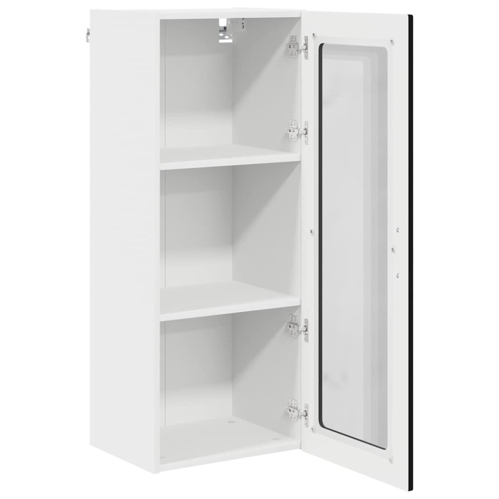 Produktbild för Väggglasförråd PORTO Svart 40 x 31 x 100 cm Konstruerat trä