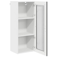 Produktbild för Väggglasförråd PORTO Svart 40 x 31 x 100 cm Konstruerat trä