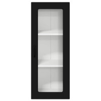 Produktbild för Väggglasförråd PORTO Svart 40 x 31 x 100 cm Konstruerat trä