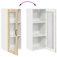 Produktbild för Väggglasförråd PORTO Sonoma-ek 40 x 31 x 100 cm Konstruerat trä