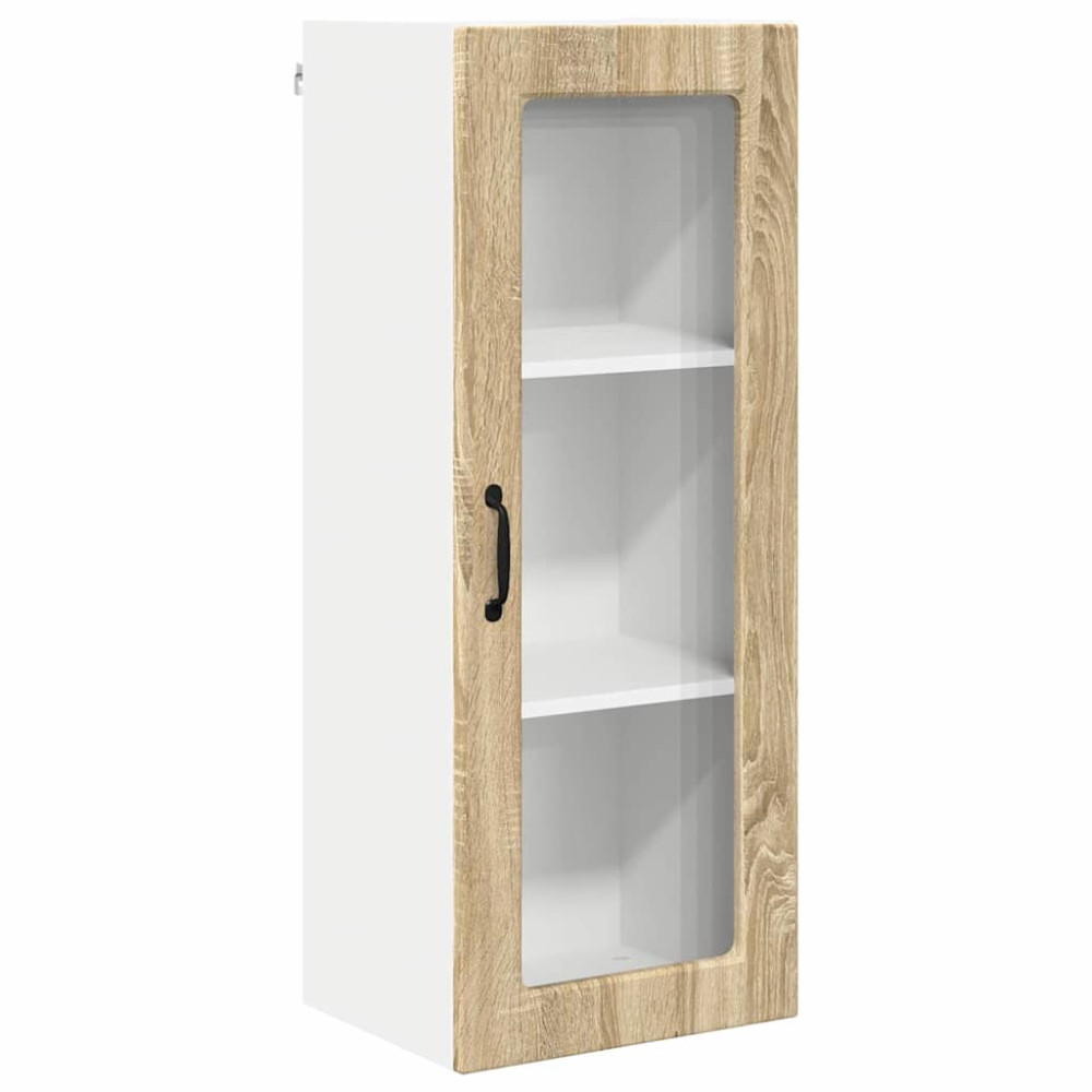 Produktbild för Väggglasförråd PORTO Sonoma-ek 40 x 31 x 100 cm Konstruerat trä