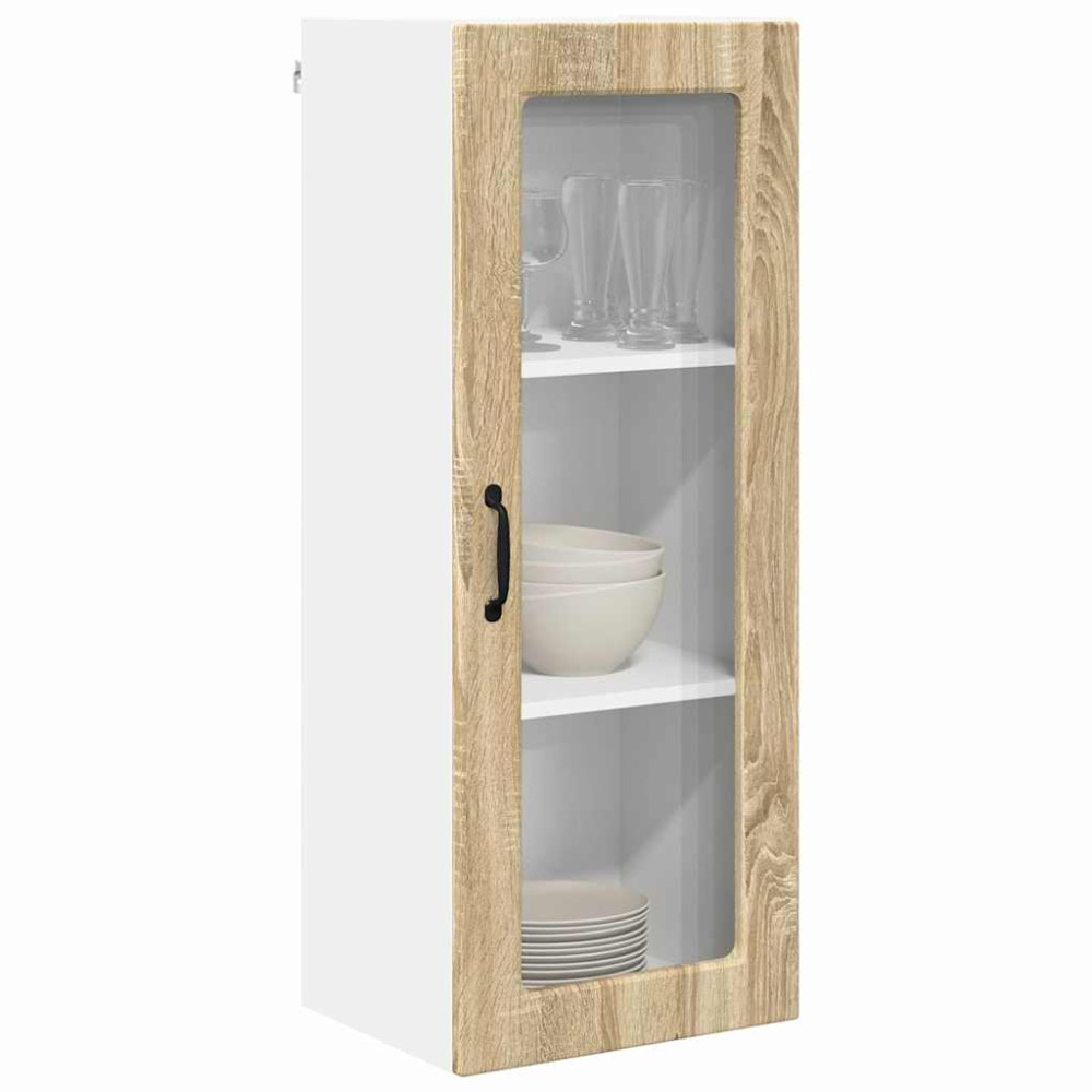 Produktbild för Väggglasförråd PORTO Sonoma-ek 40 x 31 x 100 cm Konstruerat trä