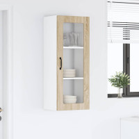Produktbild för Väggglasförråd PORTO Sonoma-ek 40 x 31 x 100 cm Konstruerat trä