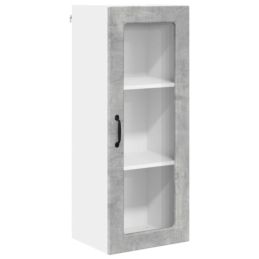 Produktbild för Väggglasförråd PORTO Betonggrå 40 x 31 x 100 cm Konstruerat trä
