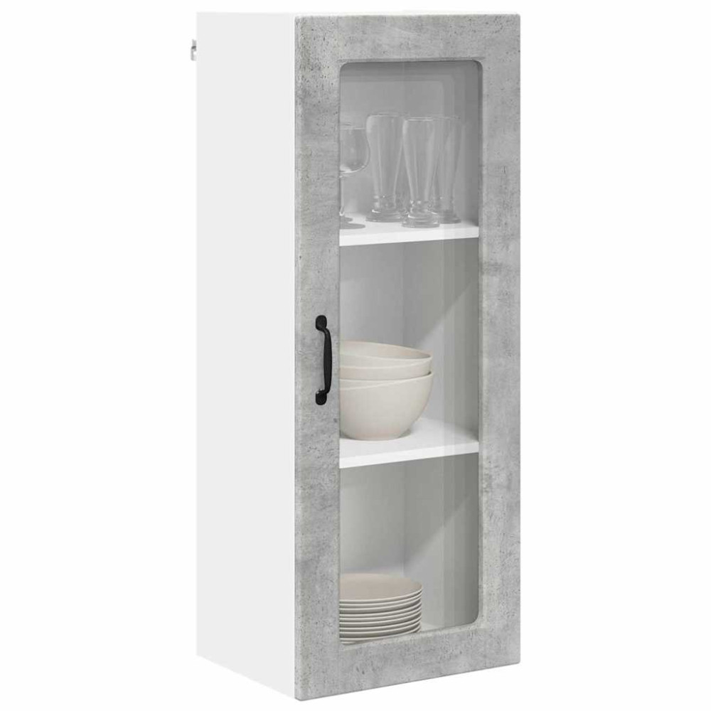 Produktbild för Väggglasförråd PORTO Betonggrå 40 x 31 x 100 cm Konstruerat trä