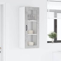 Produktbild för Väggglasförråd PORTO Betonggrå 40 x 31 x 100 cm Konstruerat trä