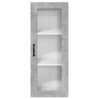 Produktbild för Väggglasförråd PORTO Betonggrå 40 x 31 x 100 cm Konstruerat trä