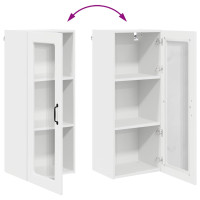 Produktbild för Väggglasförråd PORTO Högblanka vita 40 x 31 x 100 cm