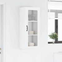 Produktbild för Väggglasförråd PORTO Högblanka vita 40 x 31 x 100 cm