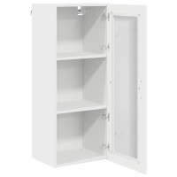 Produktbild för Väggglasförråd PORTO Högblanka vita 40 x 31 x 100 cm