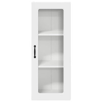 Produktbild för Väggglasförråd PORTO Högblanka vita 40 x 31 x 100 cm