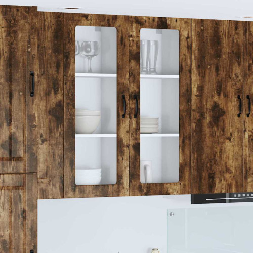 vidaXL Väggglasförråd PORTO Rökt ek 40 x 31 x 100 cm Konstruerat trä