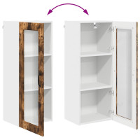 Produktbild för Väggglasförråd PORTO Rökt ek 40 x 31 x 100 cm Konstruerat trä