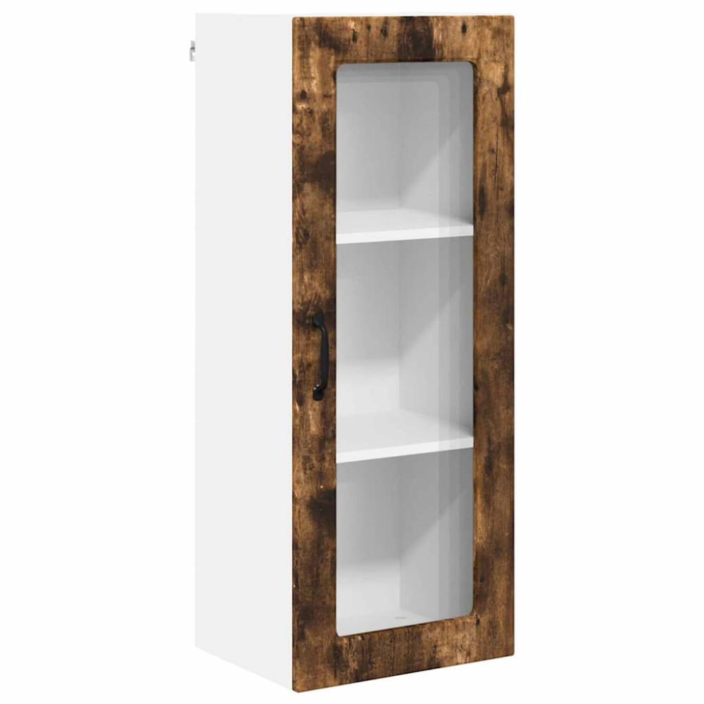 Produktbild för Väggglasförråd PORTO Rökt ek 40 x 31 x 100 cm Konstruerat trä