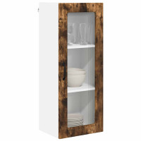 Produktbild för Väggglasförråd PORTO Rökt ek 40 x 31 x 100 cm Konstruerat trä