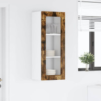Produktbild för Väggglasförråd PORTO Rökt ek 40 x 31 x 100 cm Konstruerat trä