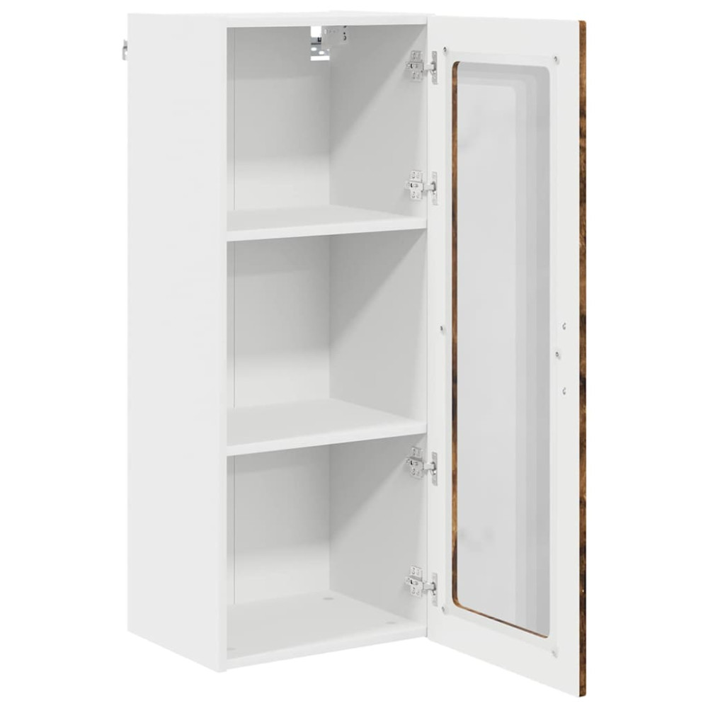 Produktbild för Väggglasförråd PORTO Rökt ek 40 x 31 x 100 cm Konstruerat trä